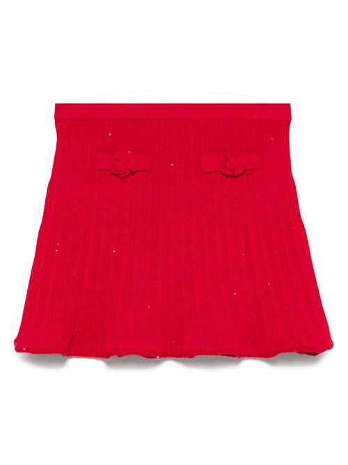 Ribbed-knit skirt - Red