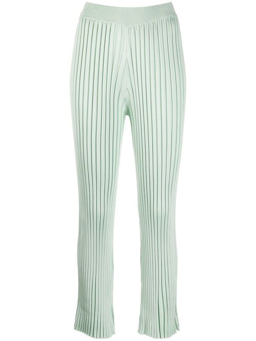 Pleated straight trousers - Green