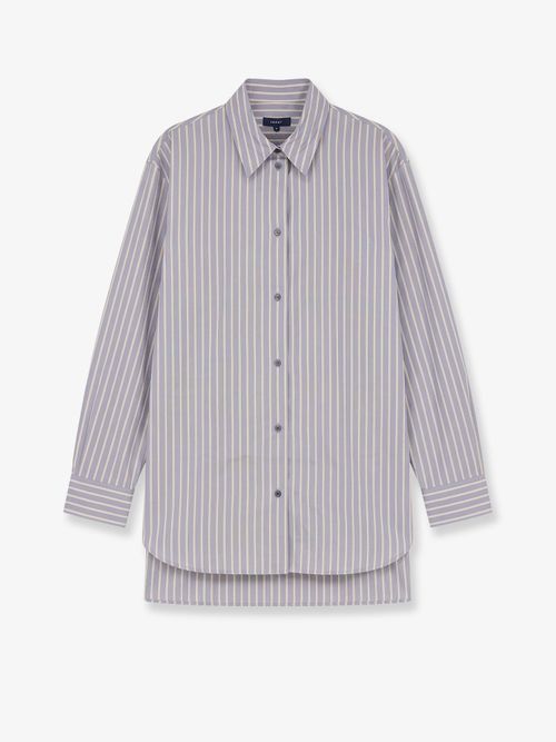 Striped Cotton Shirt — Gray