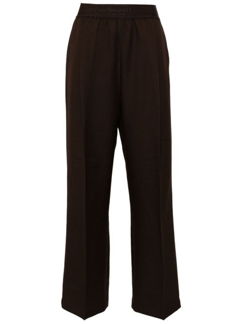 Pressed-crease straight trousers - Brown