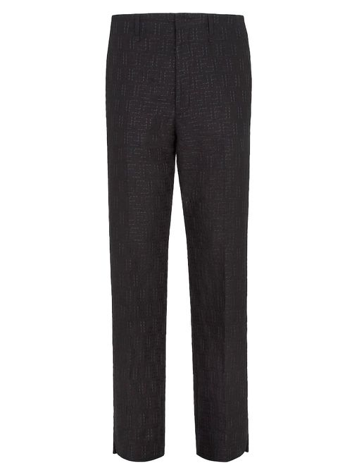Linen Ff Jacquard Trousers