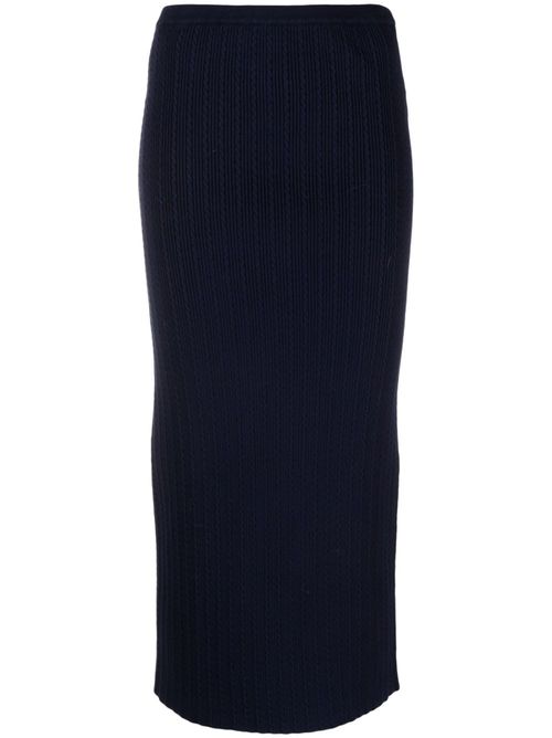 Cable-knit pencil skirt - Blue