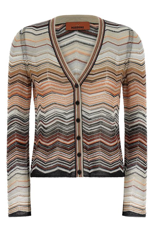 Chevron Lamé Cardigan
