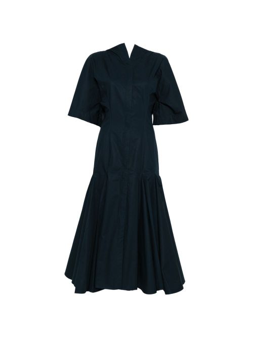 V-neck button fastening La Robe Moisson midi dress