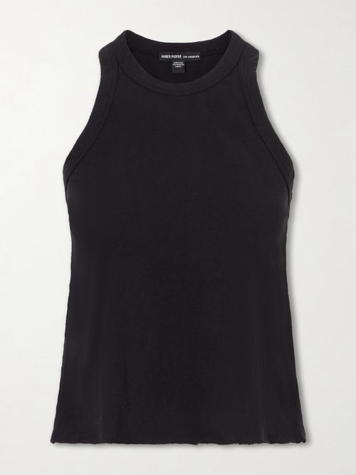 Slub Cotton-jersey Tank Top - Black
