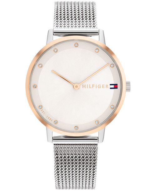 Women's Two Hand Silver-Tone Stainless Steel Watch 34mm - Two Tone