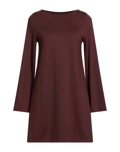 Woman Mini dress Chocolate brown Size L Polyamide, Elastane