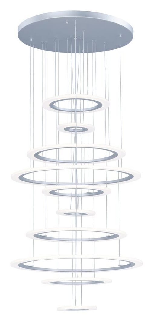 Saturn II LED 30" 10-Light Pendant in Matte Silver