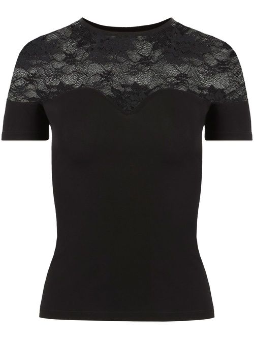 Lace-insert top - Black