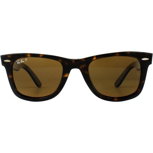 Ray-Ban Rectangle Unisex Tortoise Brown Polarized Sunglasses - One