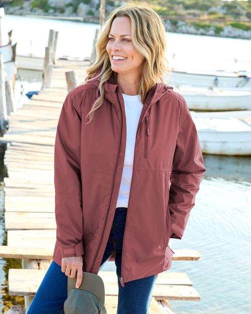 Quilt Lined Waterproof Jacket in Pink, 100% Polyester
