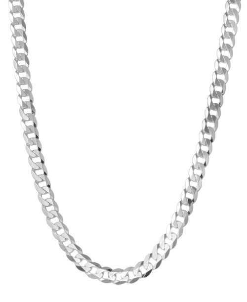 "Men's Curb Link 24"" Sterling Silver Necklace Chain (5-1/2mm)"