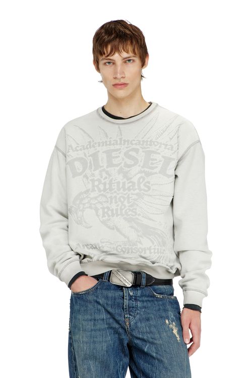 Sweatshirt with dévoré print - Sweaters - Man -