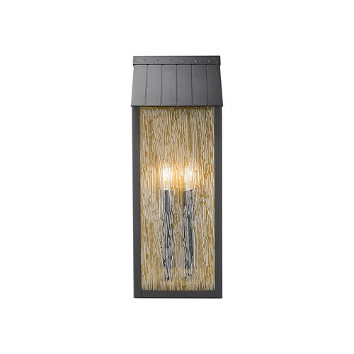 Black, Brass Outdoor Wall Sconce from the Point Collection