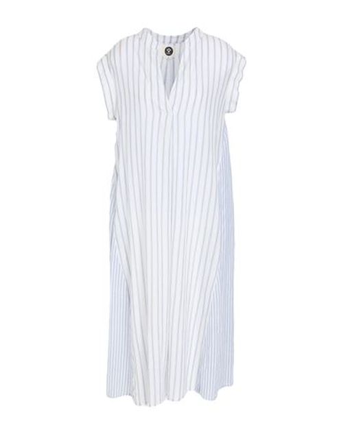 Woman Midi dress Blue Size S Cotton
