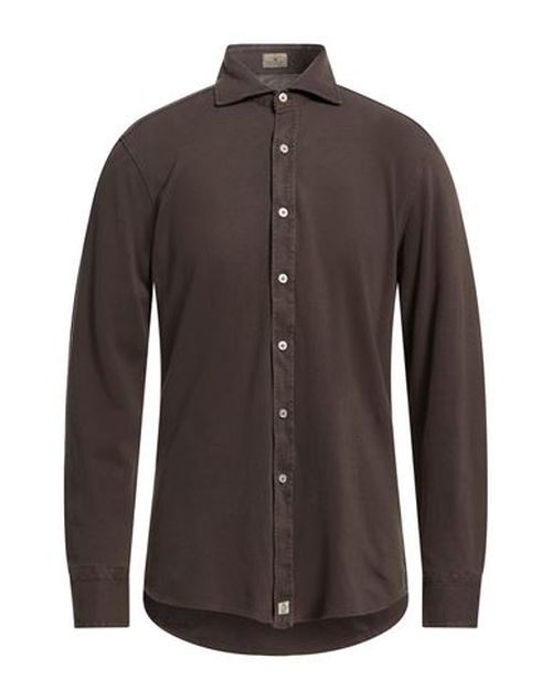 Man Shirt Dark brown Size L Cotton