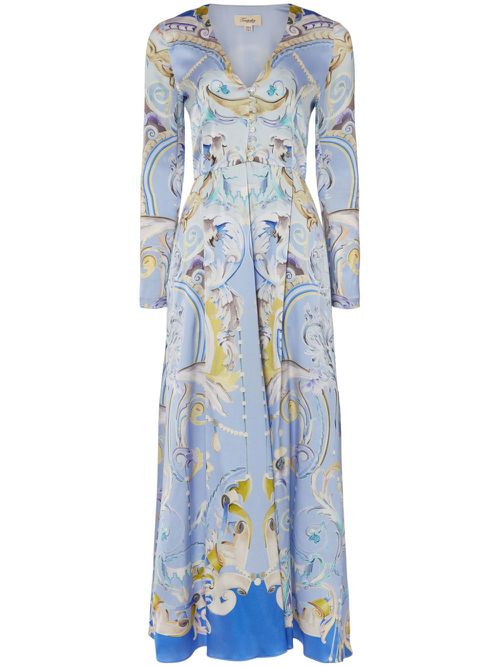 Carline-print coat - Blue