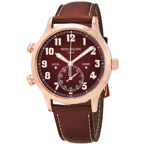 Calatrava Pilot Travel Time 18kt Rose Gold Automatic Mens Watch 5524R-001