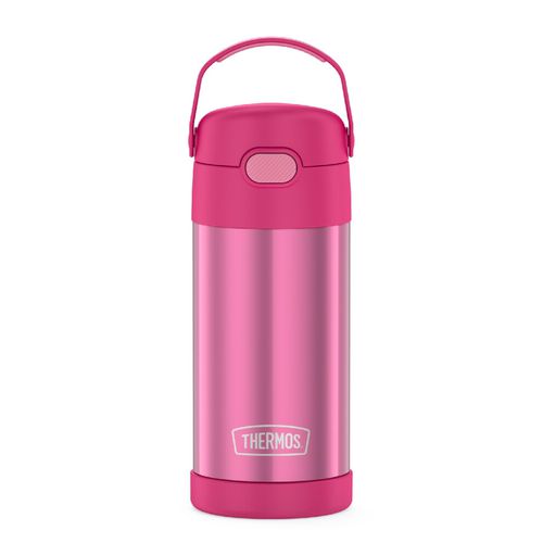 THERMOS FUNTAINER Water Bottle with Straw  12 Ounce  Pink  Kids Stainless Steel Vacuum Insulated Water Bottle with Lid