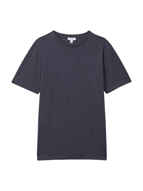 Mens Bless Marl Marl Crew Neck T-Shirt in Blue, Cotton