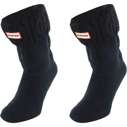 Hunter Unisex Original Cable Black Short Boot Socks - Large