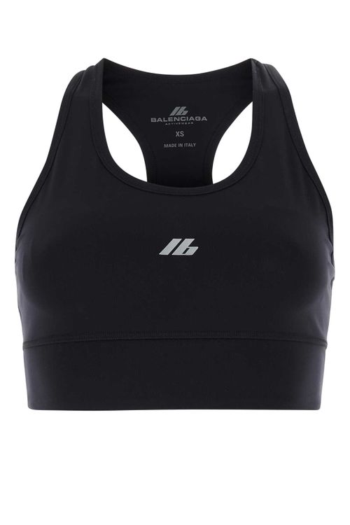 Logo-Embroidered Stretch Nylon Sports Bra — Black
