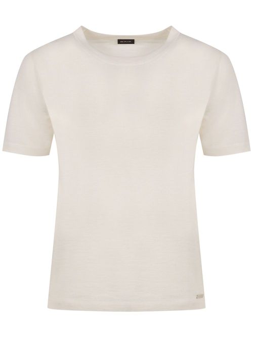 Knitted cashmere-silk T-shirt - Neutrals