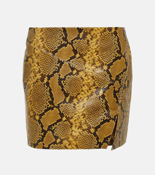 Blair snake-effect leather miniskirt