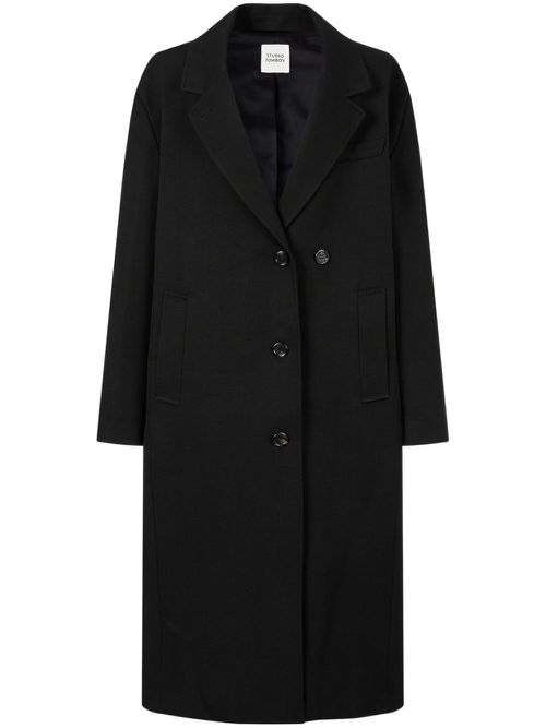 Single-breasted notched-lapels coat - Black