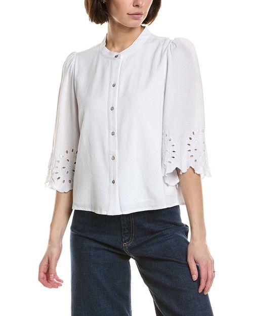 Linen-Blend Blouse