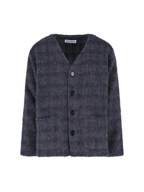 Men's Fuzzy Hairy Wool Crewneck Sweater