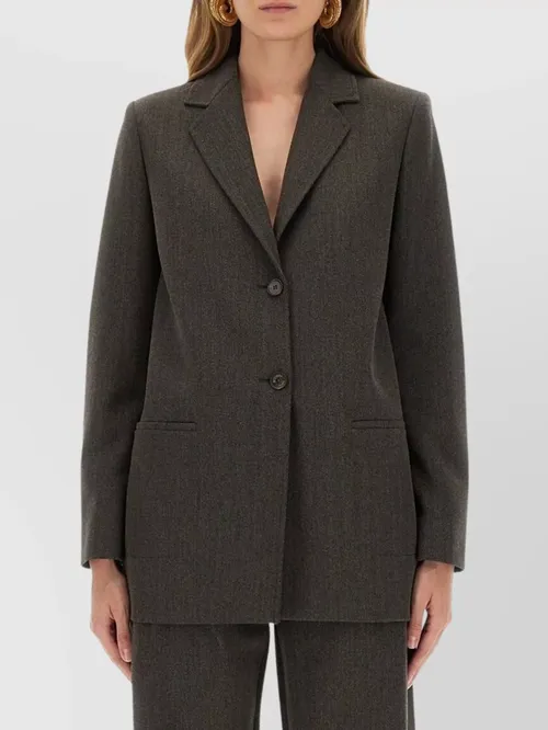 Moschino - longline jacket with front pockets and notched lape