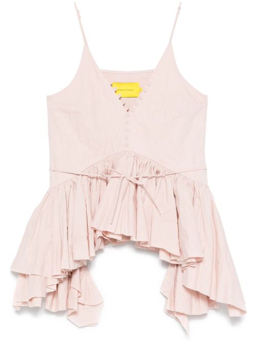 Frilled-peplum-hem top - Pink