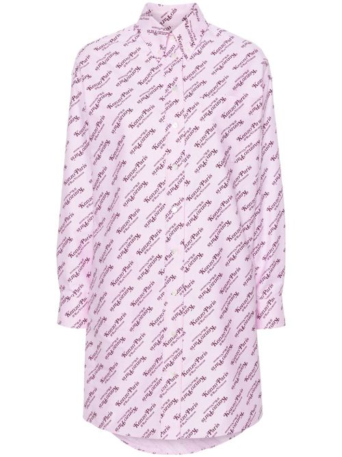 X Verdy logo-print shirt dress - Pink