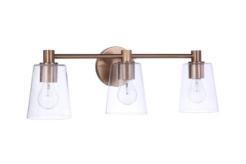 Emilio 3-Light Bathroom Vanity Light in Satin Bra