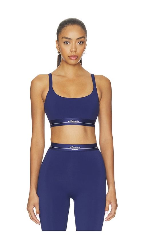 Astoria Wide Strap Sports Bra in Navy Ocean Cavern. - XS also in S