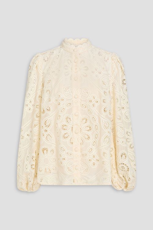 Broderie anglaise cotton blouse - White - 1