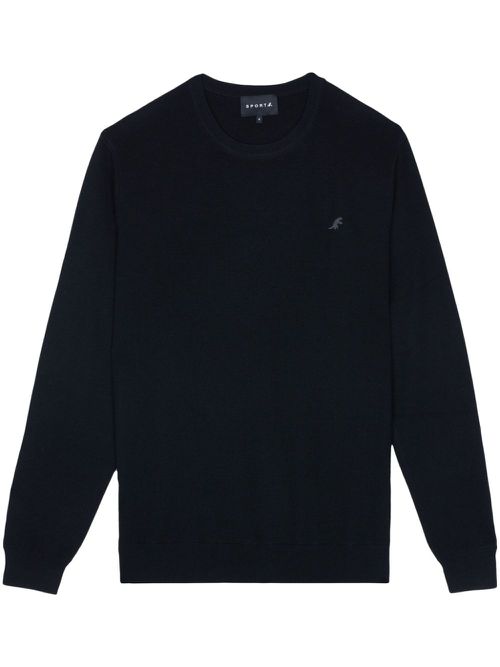 Logo-embroidered jumper - Black