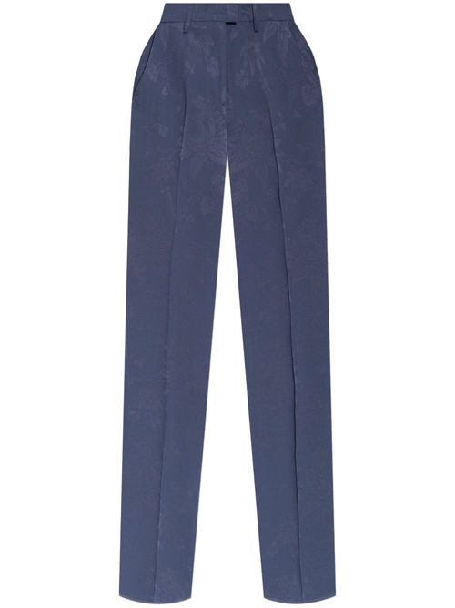Floral-print trousers - Blue