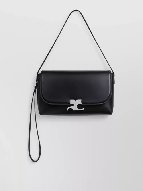 Courrèges - leather shoulder clutch bag adjustable strap