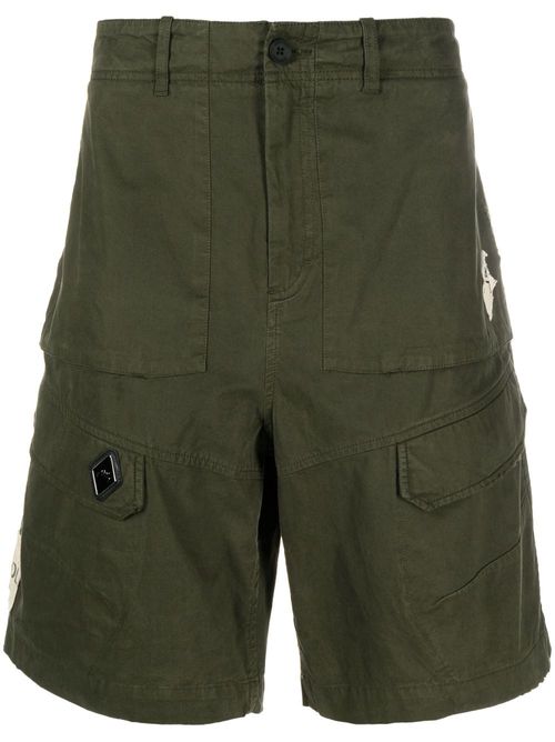 Logo-patch cargo shorts - Green