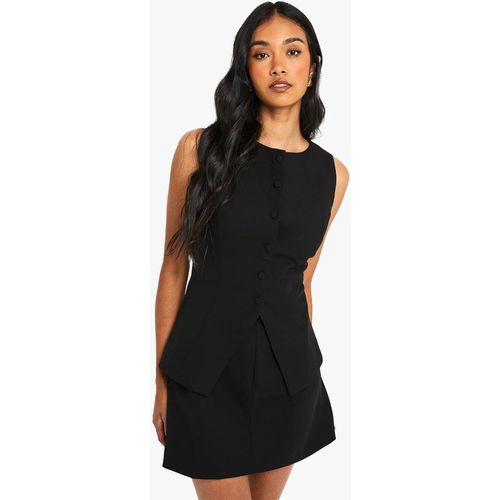 Boohoo Women's Tailored Waistcoat Mini Dress in Black