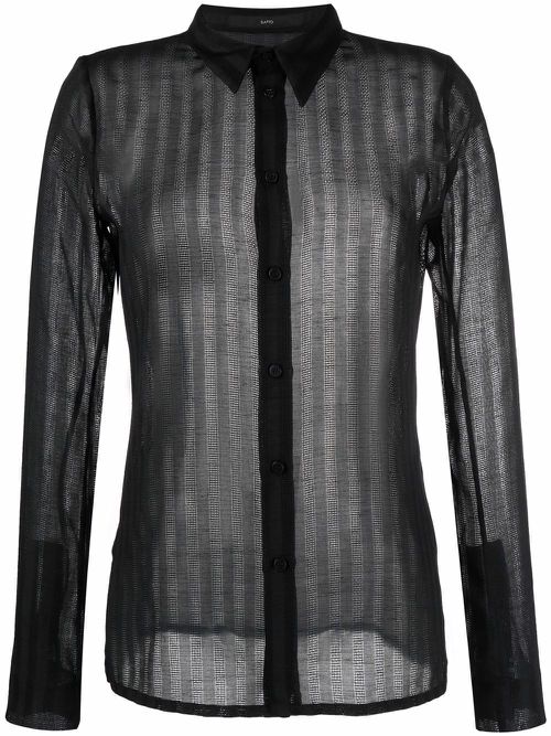 Striped long-sleeve shirt - Black