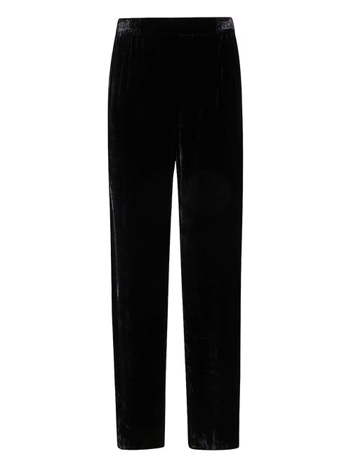Velvet elasticated-waist trousers - Black