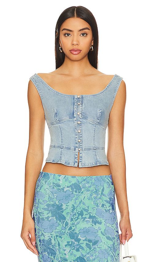 Free People BIKINI-OBERTEIL MIT BUSTIER FREE PEOPLE SALLY in Denim-Light. Größe S. Also in