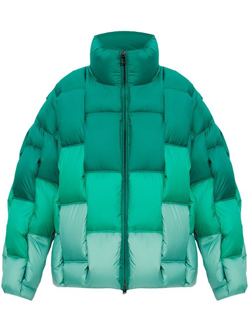 Embossed-logo padded jacket - Green
