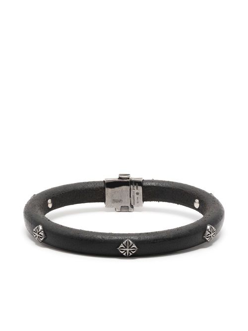 Shamballa Jewels Lederarmband mit Nieten - Schwarz