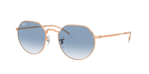 RAY-BAN Unisex Sunglasses RB3565 Jack  -  Frame color: Rose Gold, Lens color: Clear & Blue