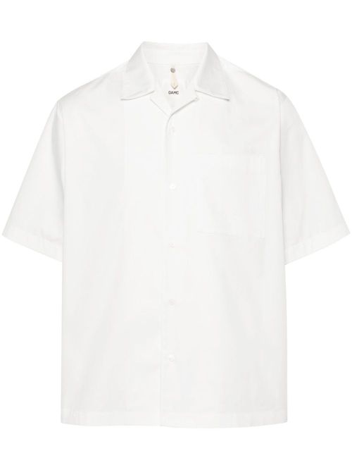 Graphic-patch poplin shirt - White