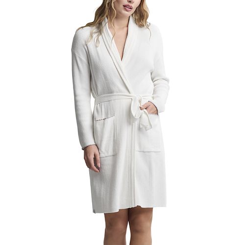 Contrast Scallop Ribbed Robe